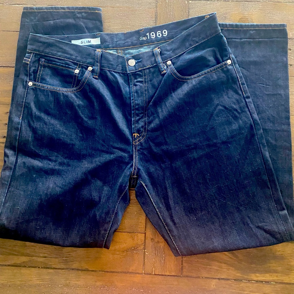 Gap Men’s 1969 Dark Denim Slim Fit Jeans (36x30)